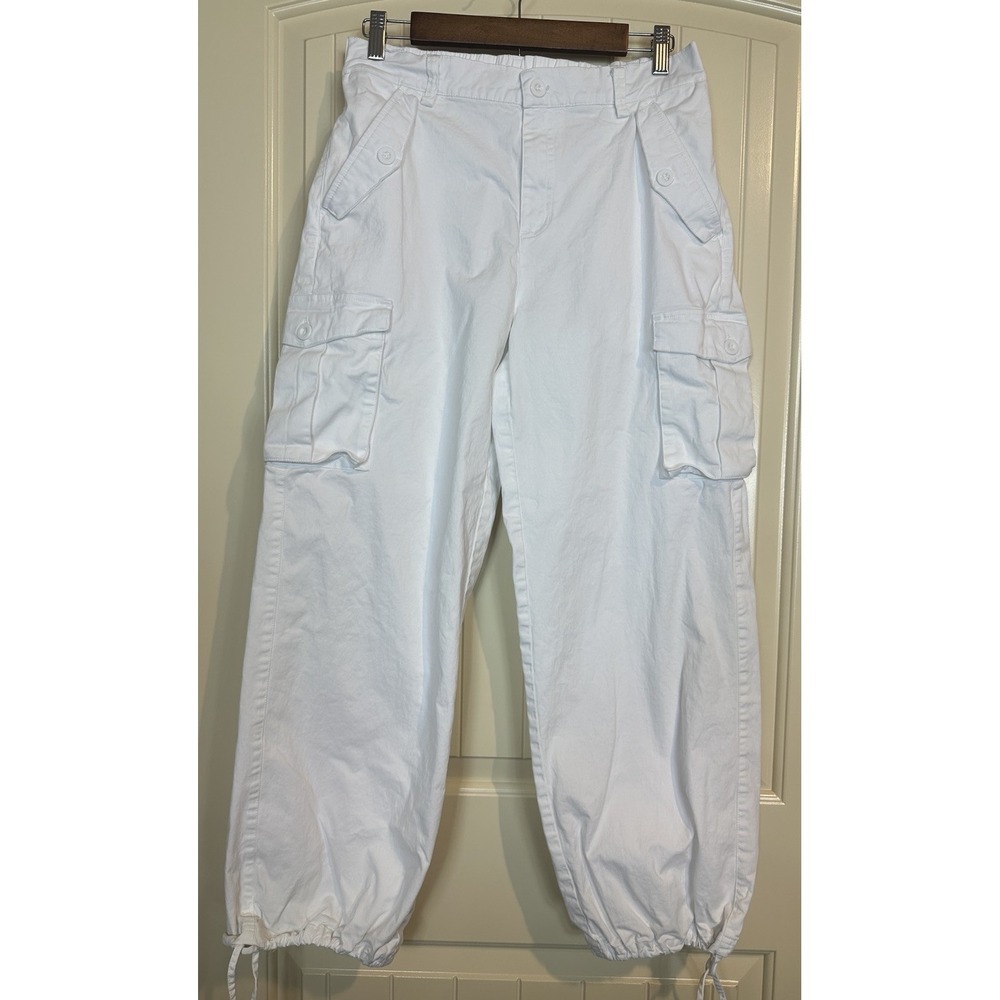 White loose baggy Cargo Pants hip‎ hop grunge preppy size large GUC